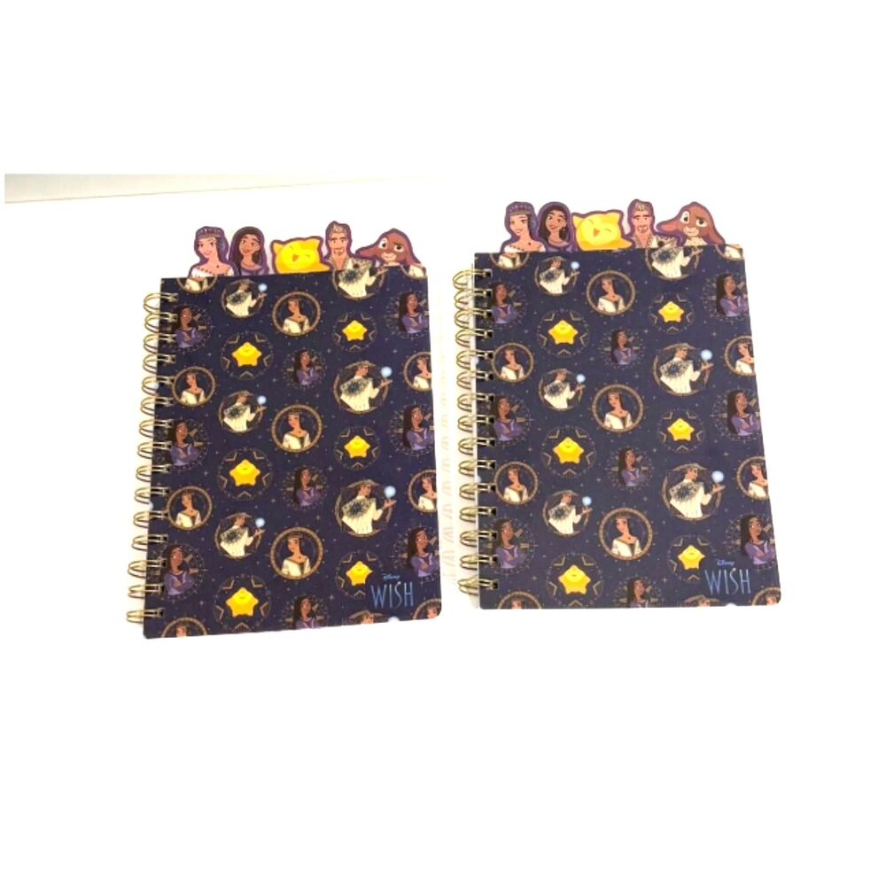 Disney Wish Spiral Journal with Character Tabs 80 Sheets Set of 2